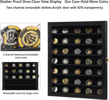 Load image into Gallery viewer, Elegant Wall-Mountable Display Cabinet for Military Coins &amp; Collectibles - Black