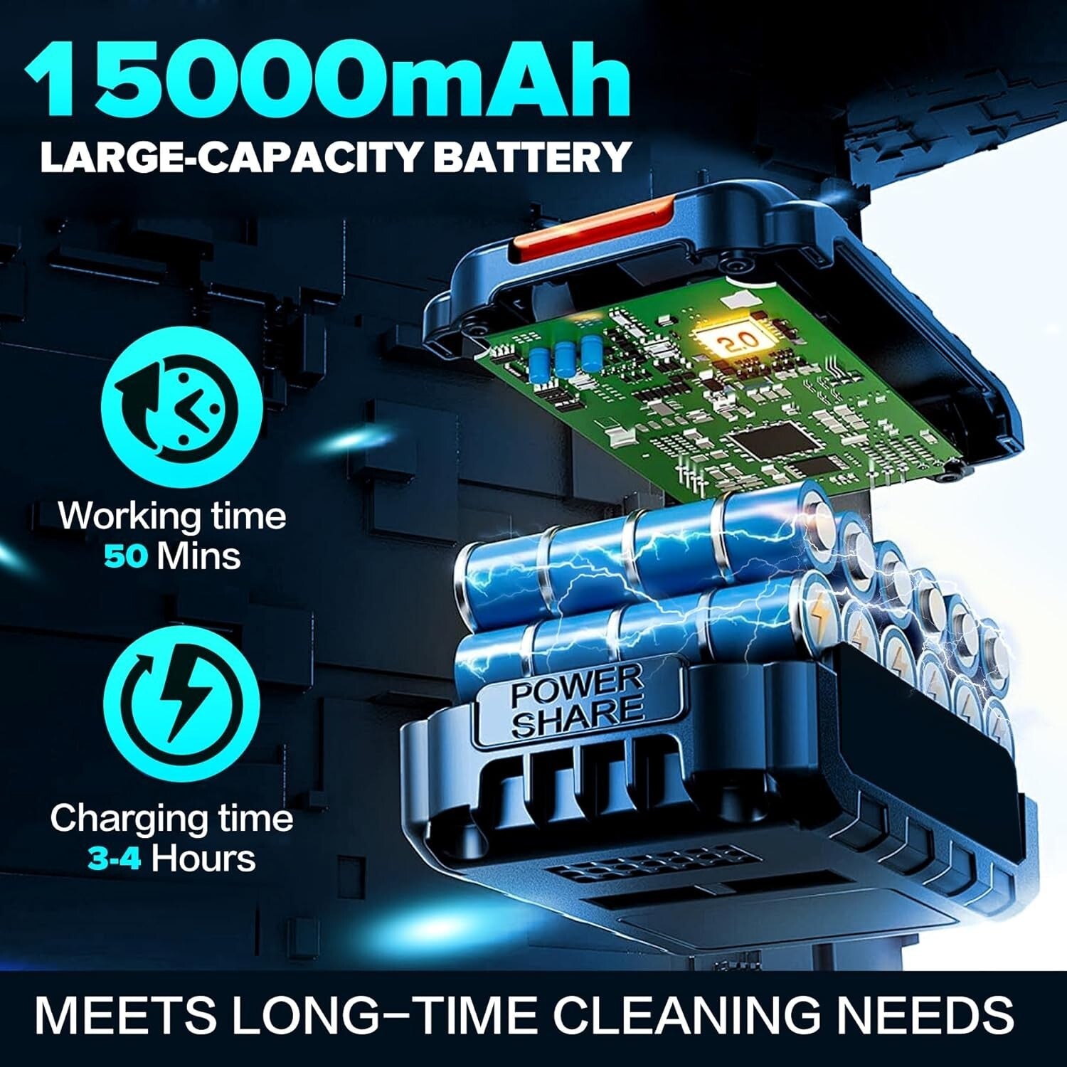 15000mAh Battery Powered Portable Pressure Washer - Efficient Cleaning Made Easy