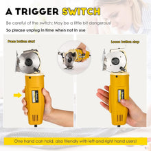 Load image into Gallery viewer, Industrial Electric Rotary Fabric Cutter - Cuts Cloth, Leather &amp; Carpet Smoothly