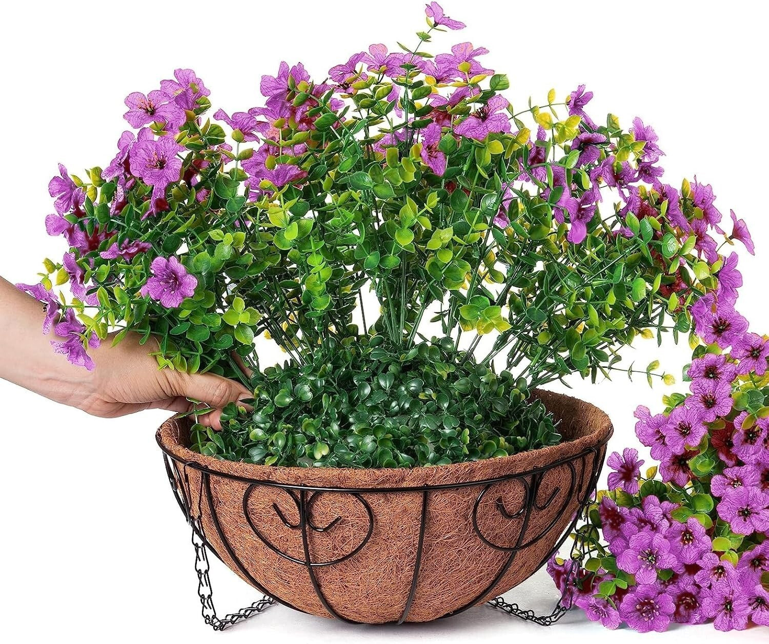 Realistic Artificial Daisy Hanging Basket for Indoor and Outdoor Spring Style