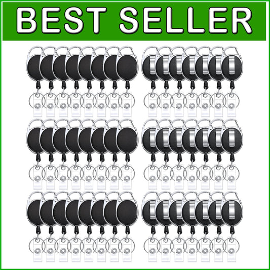 Bulk Retractable ID Badge Reel Holders for Doctors, Nurses, and Office Staff