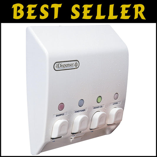 4 x 14.5 fl. oz. Classic Wall-Mounted Shower Dispenser - Declutter Your Bath