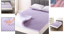 Load image into Gallery viewer, Lavender Infused King Size Memory Foam Mattress Topper with Egg Crate Design