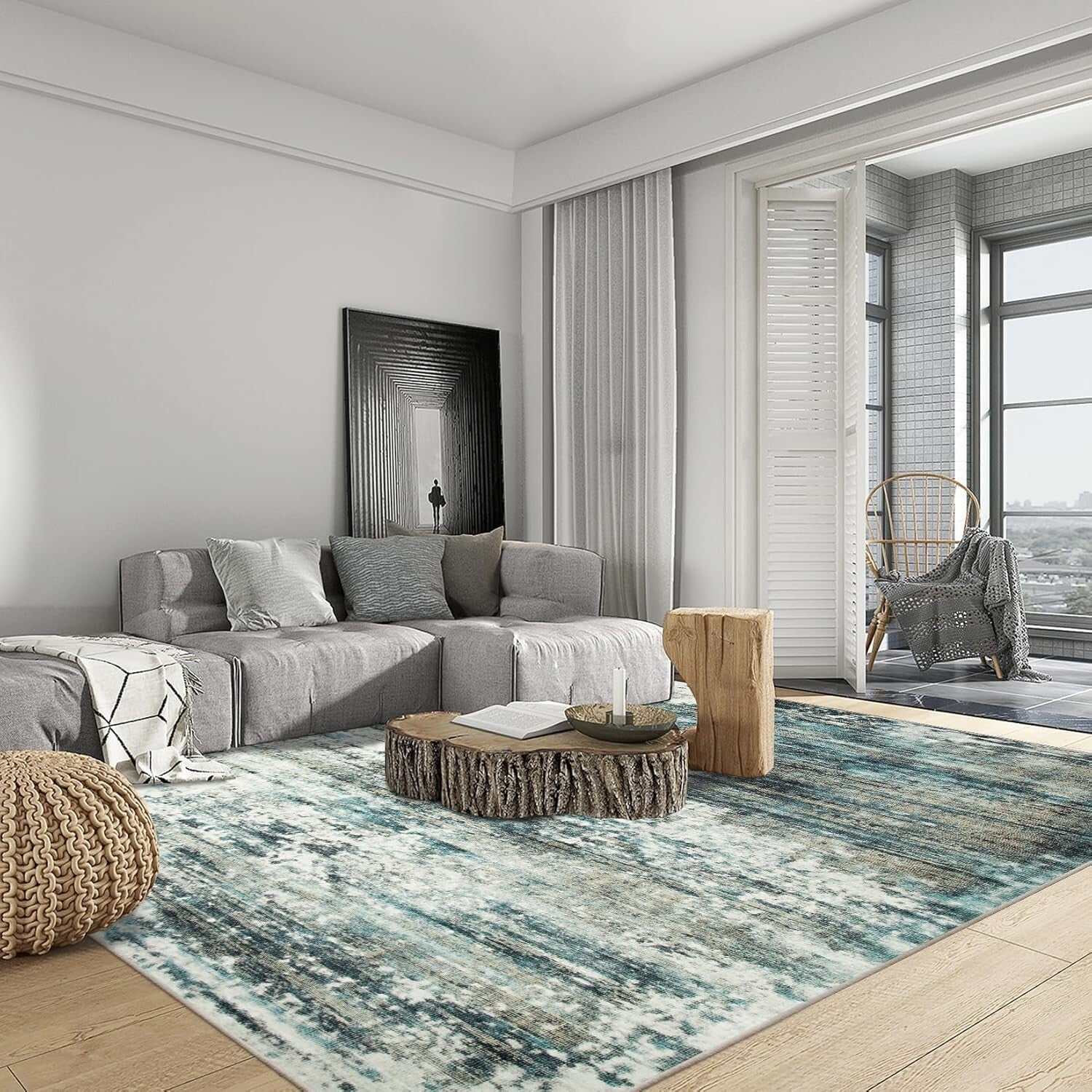 Soft Touch 8' x 10' Indoor Abstract Area Rug - Safe, Stylish, and Easy to Care