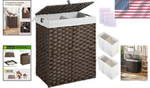 Load image into Gallery viewer, Collapsible Brown Laundry Basket with Removable Liners - No Install Needed