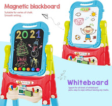 Load image into Gallery viewer, Adjustable Double-Sided Kids Art Easel with 360° Rotation and Accessories