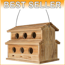 Load image into Gallery viewer, Traditional Wooden Bird House for 6 Families - Perfect for Bluebirds &amp; Finches