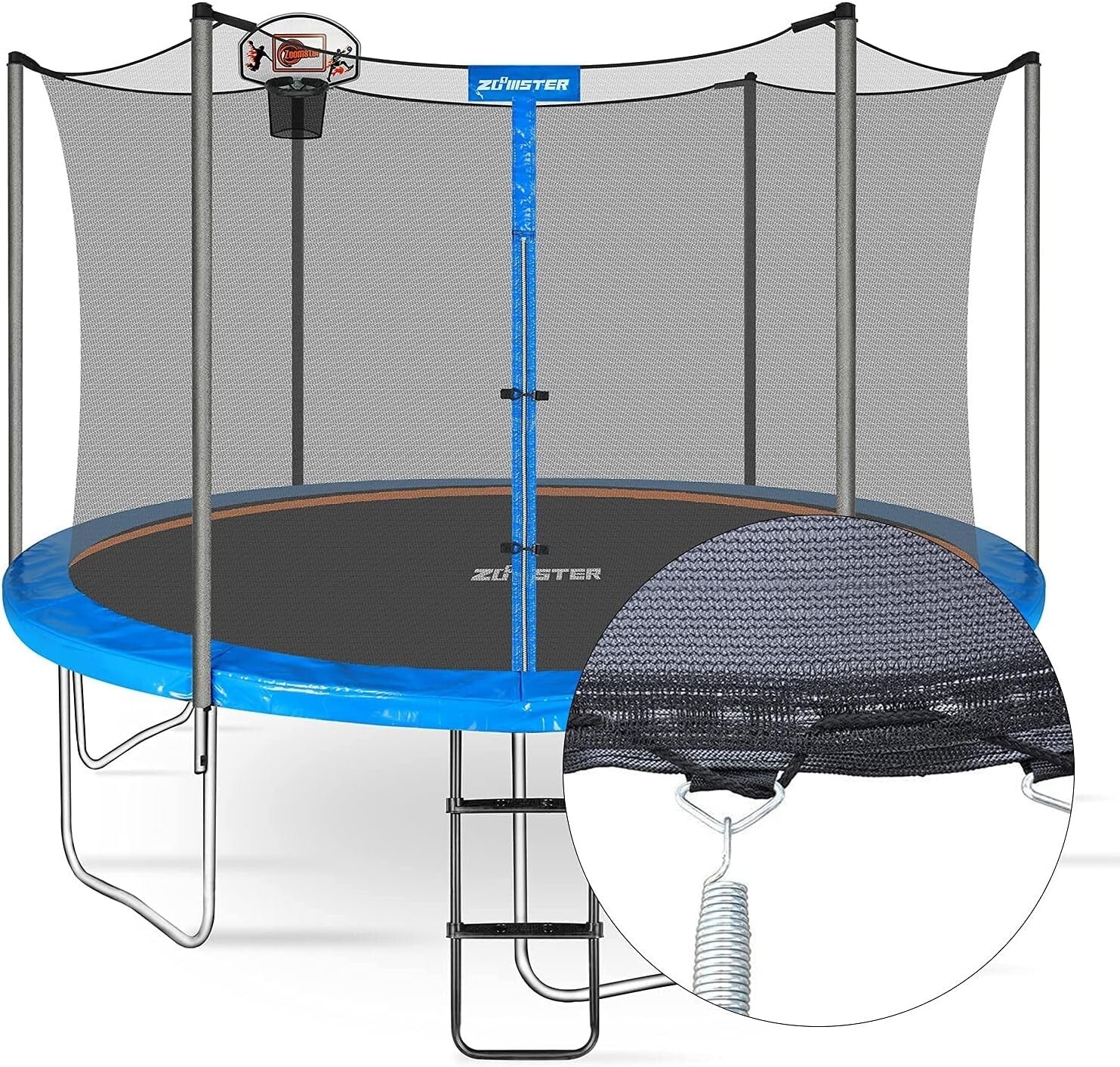 15ft Trampoline Safety Enclosure Net for 6 Straight Poles - Durable & Secure