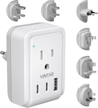 Load image into Gallery viewer, Travel Essentials: Universal Adapter with 6 Plugs and 3.4A USB for Easy Charging