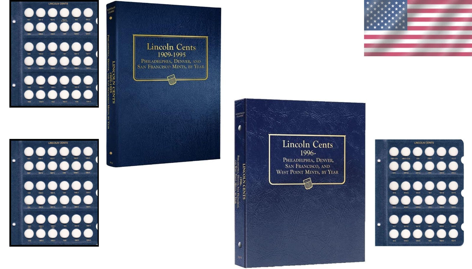 Elegant Lincoln Cent Coin Album - 1909 to 2024, Secures and Displays Cents