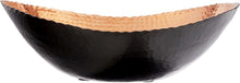 Load image into Gallery viewer, Elegant 14.75" x 11" Hammered Black and Copper Oval Bowl - Fruit or Nut Use