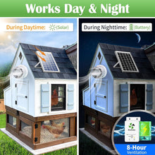Load image into Gallery viewer, 6” Solar Powered Exhaust Fan with Bifacial Panel for Chicken Coops &amp; Greenhouses