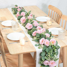 Load image into Gallery viewer, Versatile 2 Pack 13Ft Pink Roses and Eucalyptus Garland for Home &amp; Event Styling