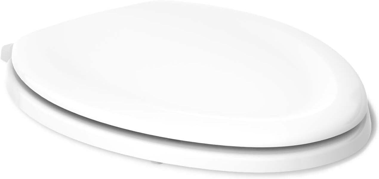 Durable White Elongated Toilet Seat with Quiet-Close Technology for Comfort