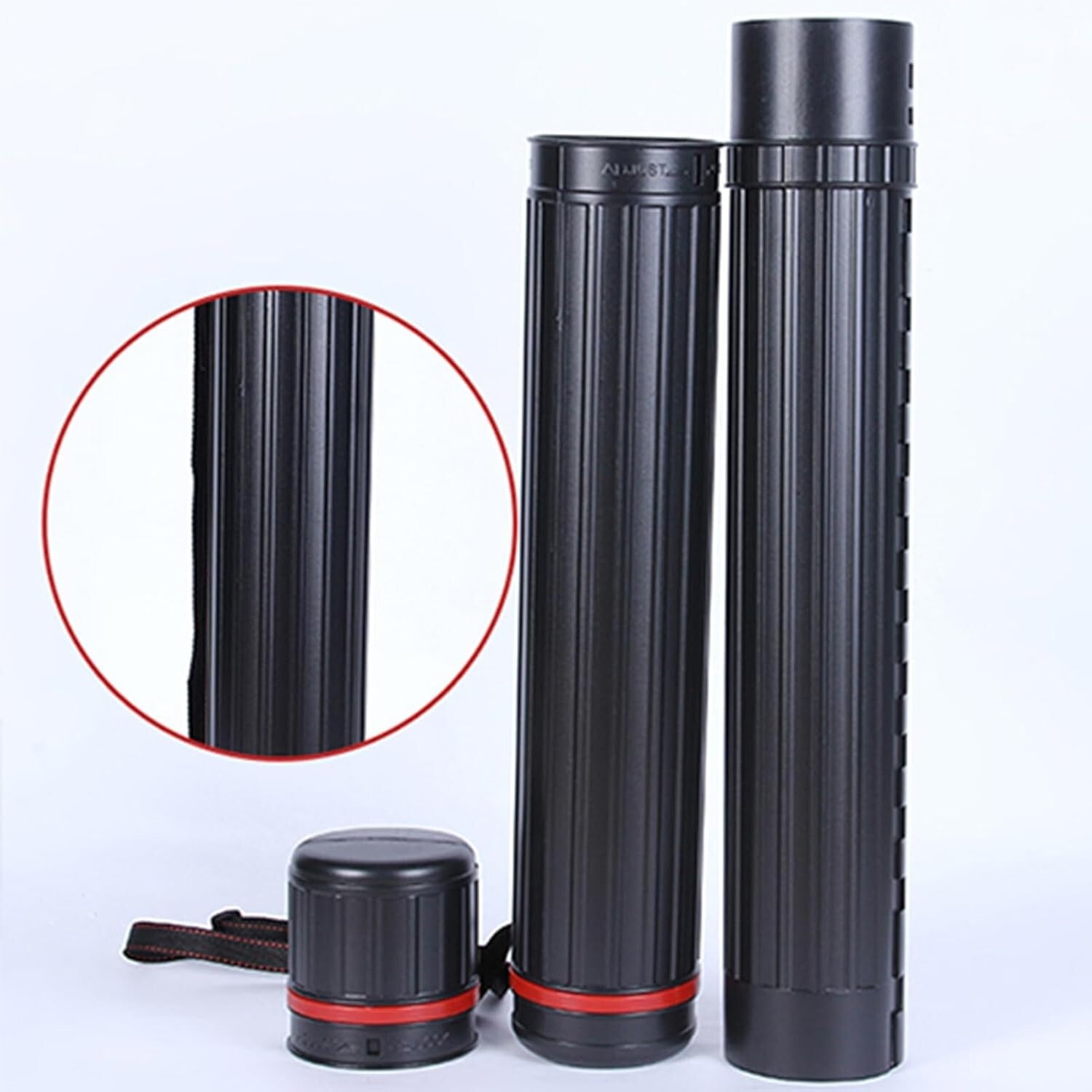 XL Set of 2 Telescoping Poster Tubes - Waterproof and Lightweight Black Design