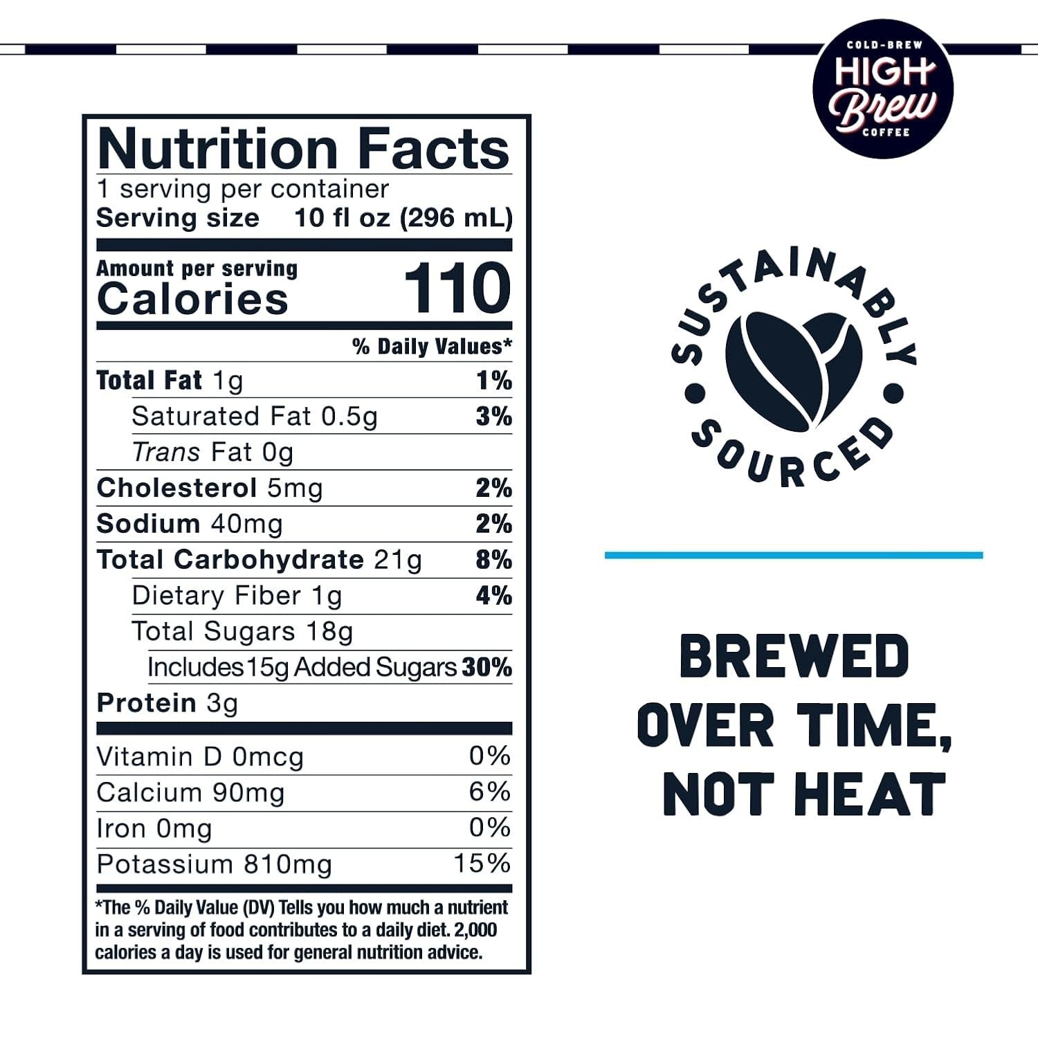 High Brew Nitro Sweet Cream Cold Brew Coffee: 12 Ready-to-Drink Cans, 10 FL Oz