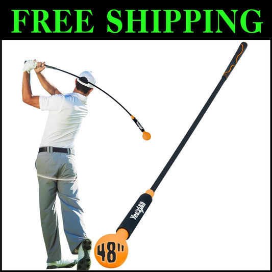 Portable 48-Inch Golf Swing Trainer for Enhanced Tempo and Balance - 6 to 30 LB