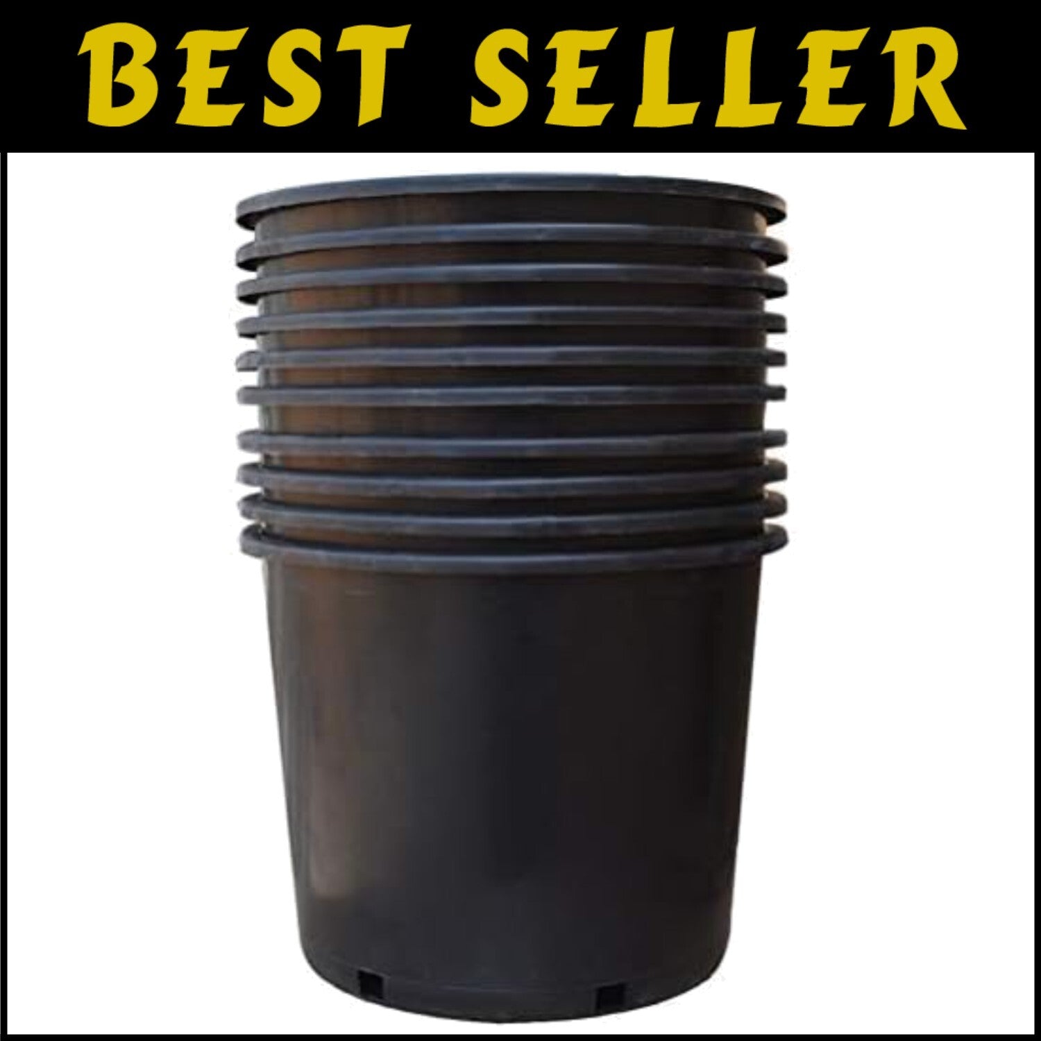 Lightweight 7 Gallon Black Nursery Pot with Drainage Holes for Soil Growth