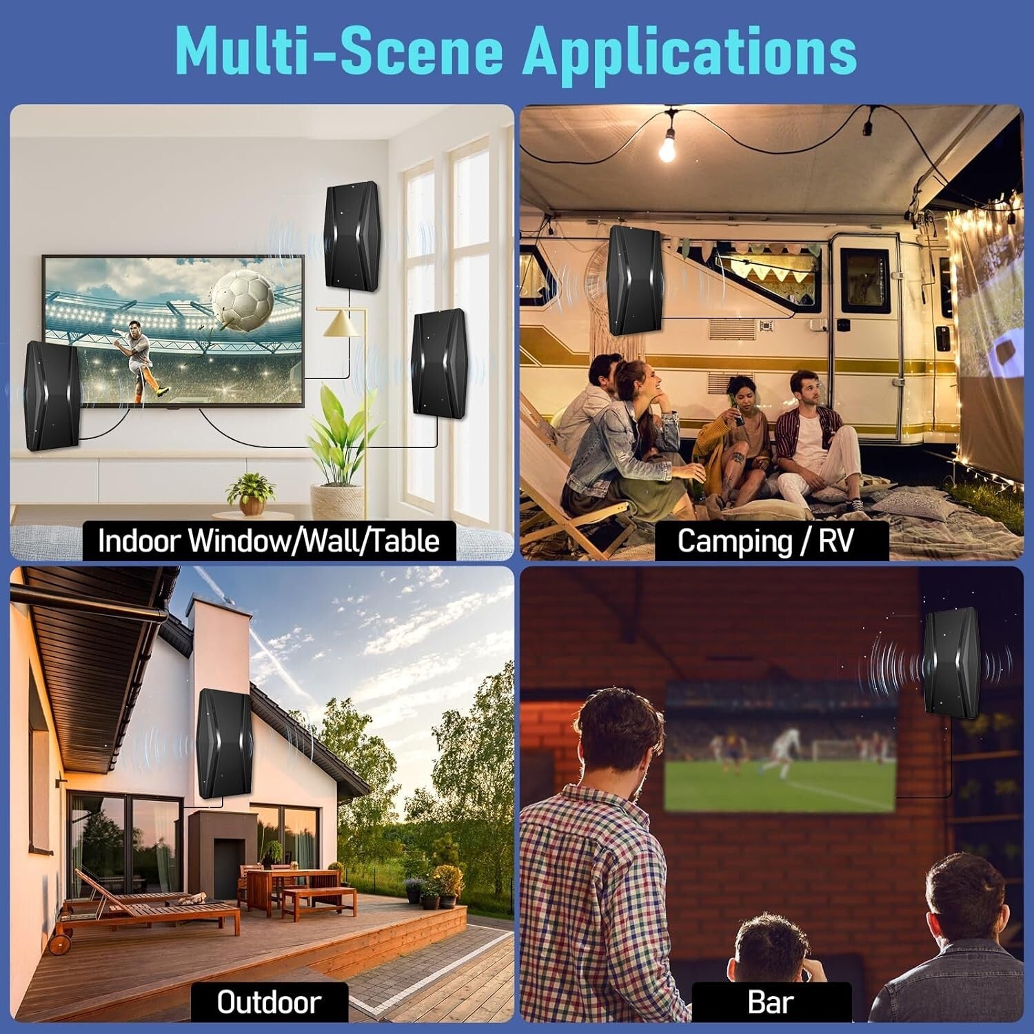 2200+ Miles Range Indoor Digital TV Antenna with Signal Booster & 1300 Channels