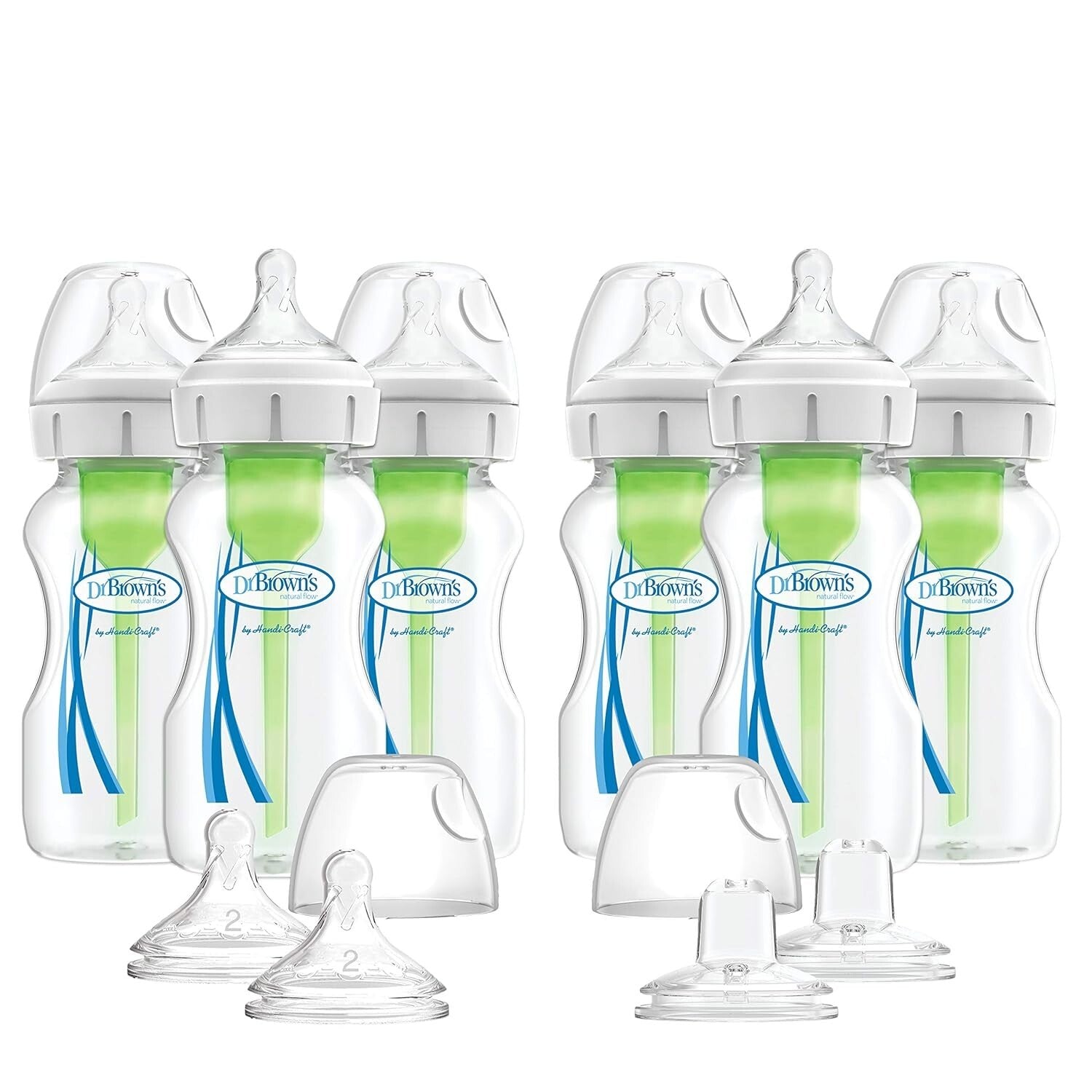6-Pack of Dr. Brown’s 9oz Anti-Colic Bottles with Bonus Feeding Accessories