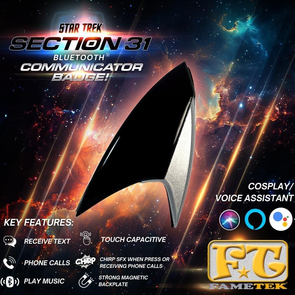 Bluetooth Section 31 Star Trek ComBadge - Chirp Sound for Cosplay & Collecting