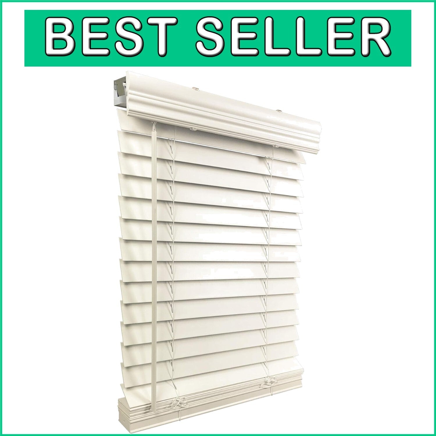 Stylish Cordless Faux Wood Blinds 36"L x 33.5"W - Safe for Kids & Pets
