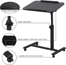 Load image into Gallery viewer, Rolling Hospital Bedside Table - Modern Tilting Laptop Cart with Locking Wheels