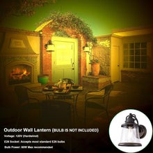 Load image into Gallery viewer, Modern Wall-Mounted Lantern with Seeded Glass - Perfect for Outdoor Spaces