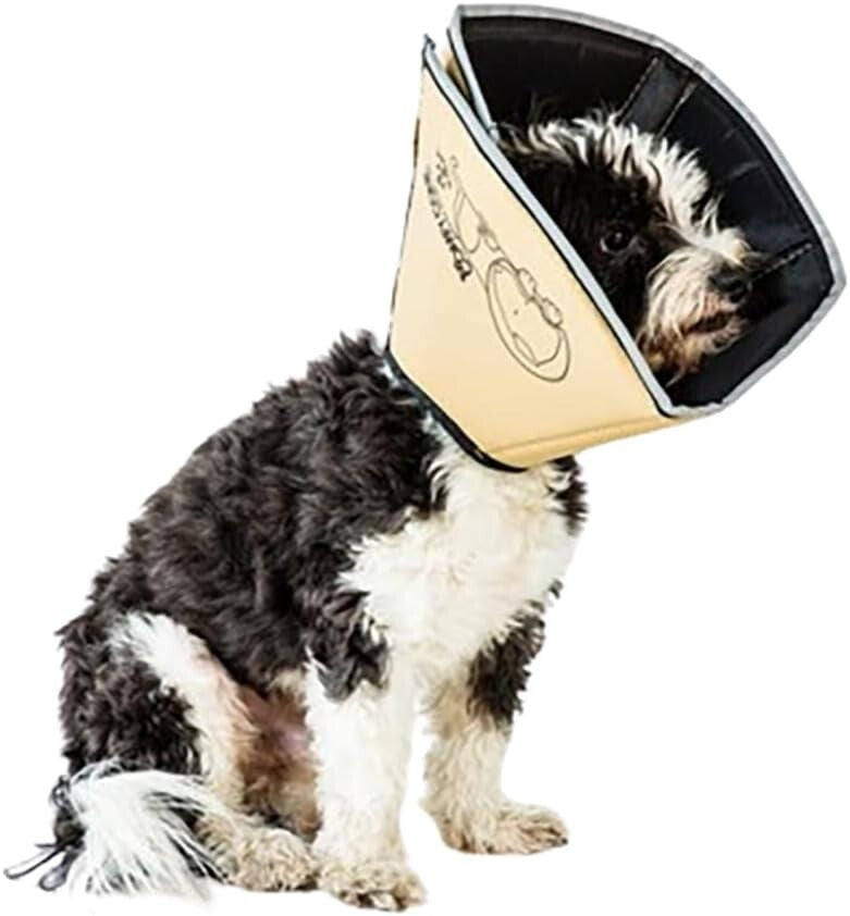 Large Tan E-Collar for Pets - Adjustable Soft Cone for Recovery and Safety