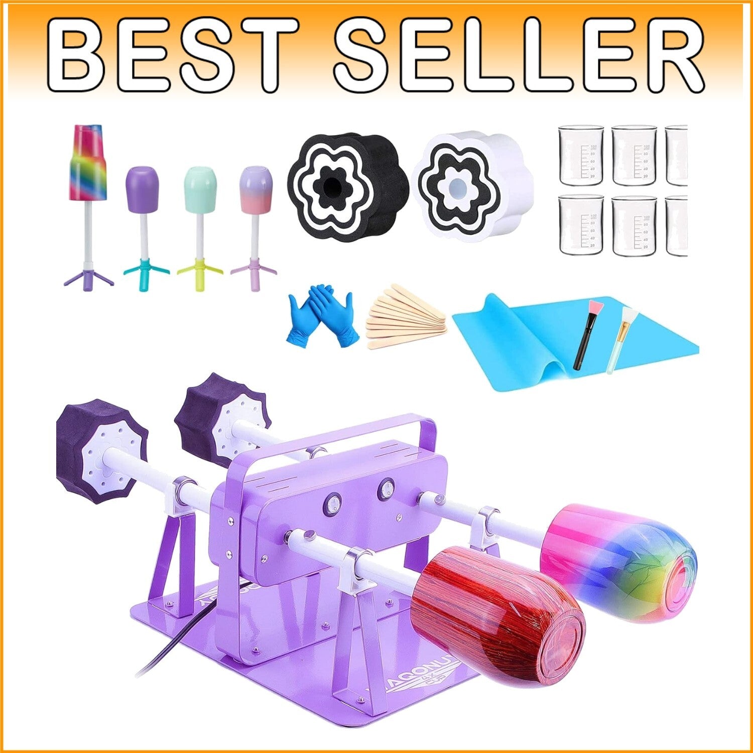 Craft-Ready Tumbler Spinner Set with Individual Switches & Heat Control Options