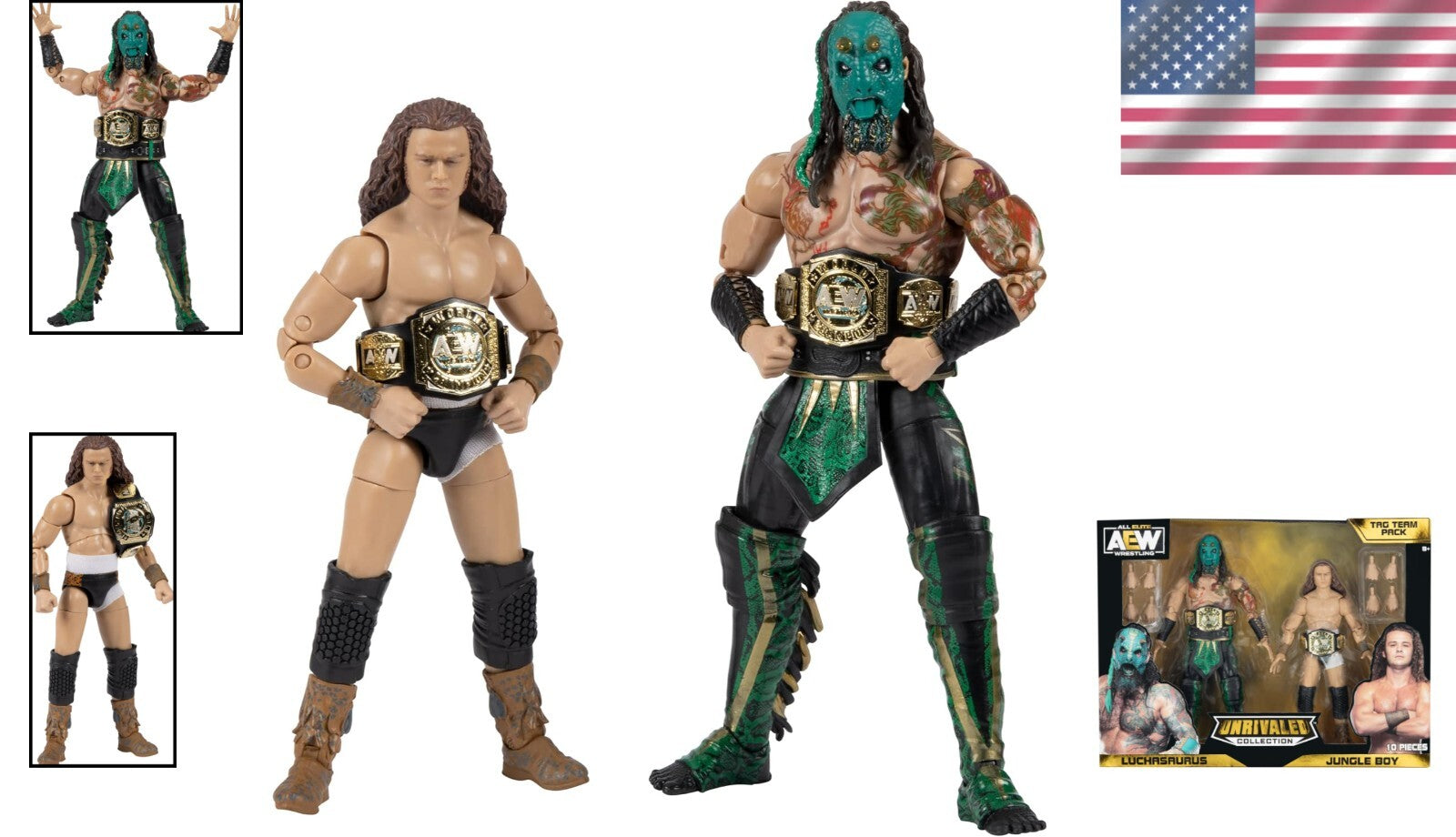 Dynamic 2-Pack Action Figures: Luchasaurus & Jungle Boy - Perfect for Collectors
