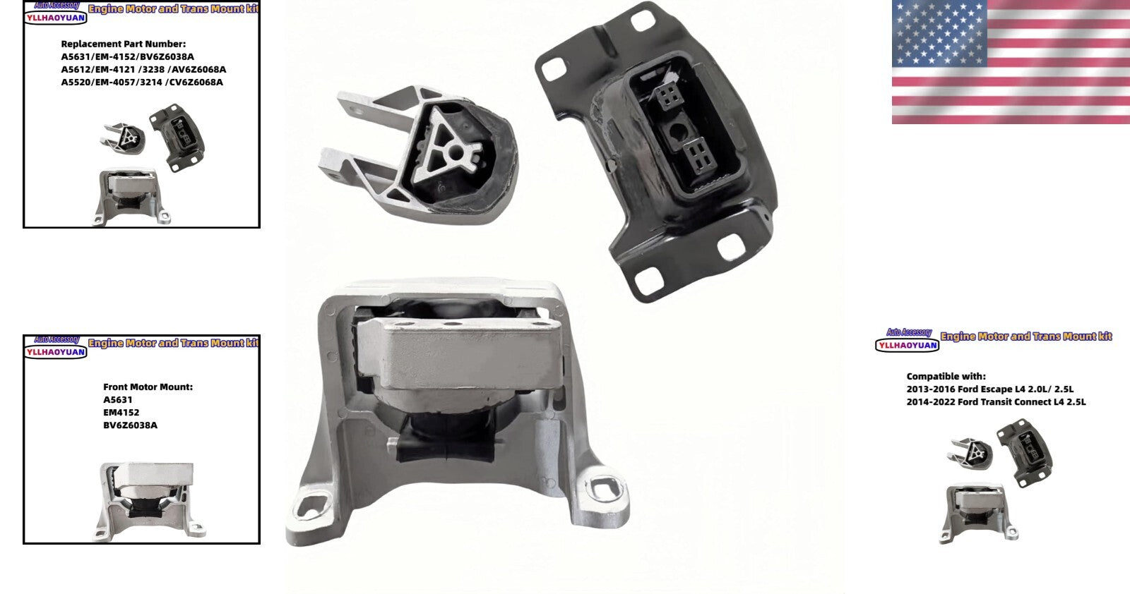 High-Quality Engine Mounts for 2013-2022 Ford Escape & Transit Connect Vehicles