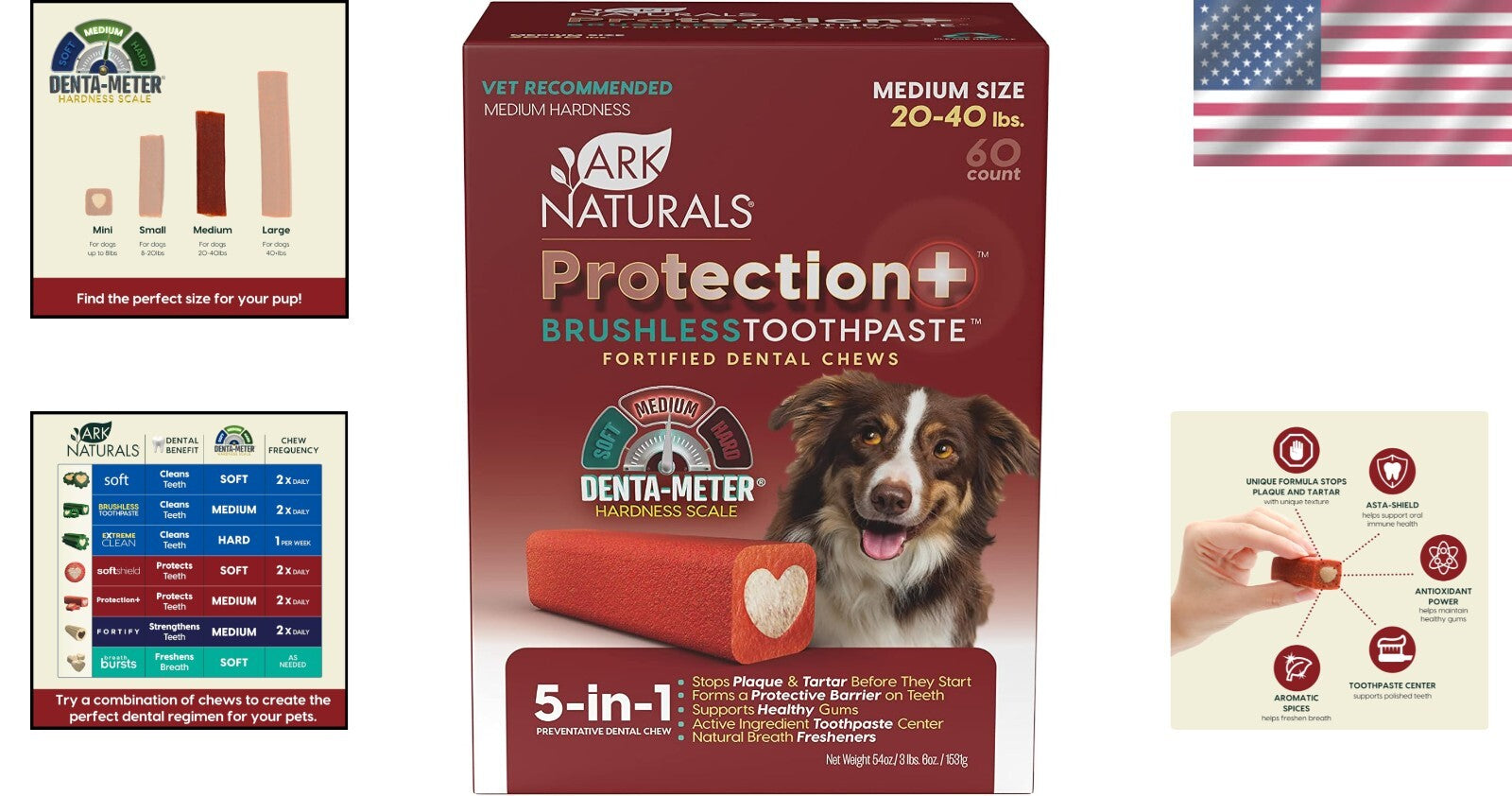 Natural Breath Freshening Dog Chews - Prevent Plaque for Medium Breeds, 54oz