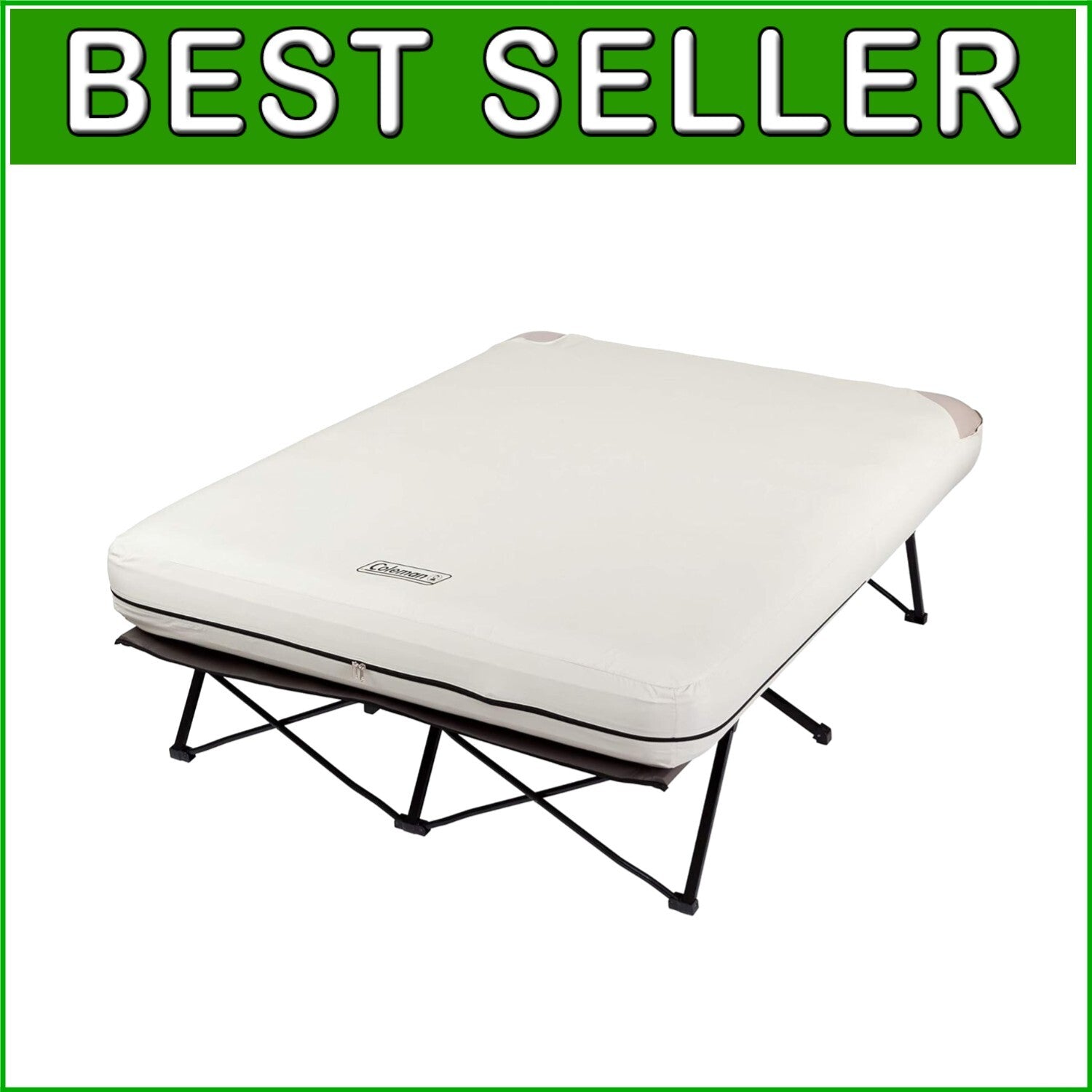 Durable Camping Cot & Inflatable Queen Mattress with Pump for Stress-Free Sleep