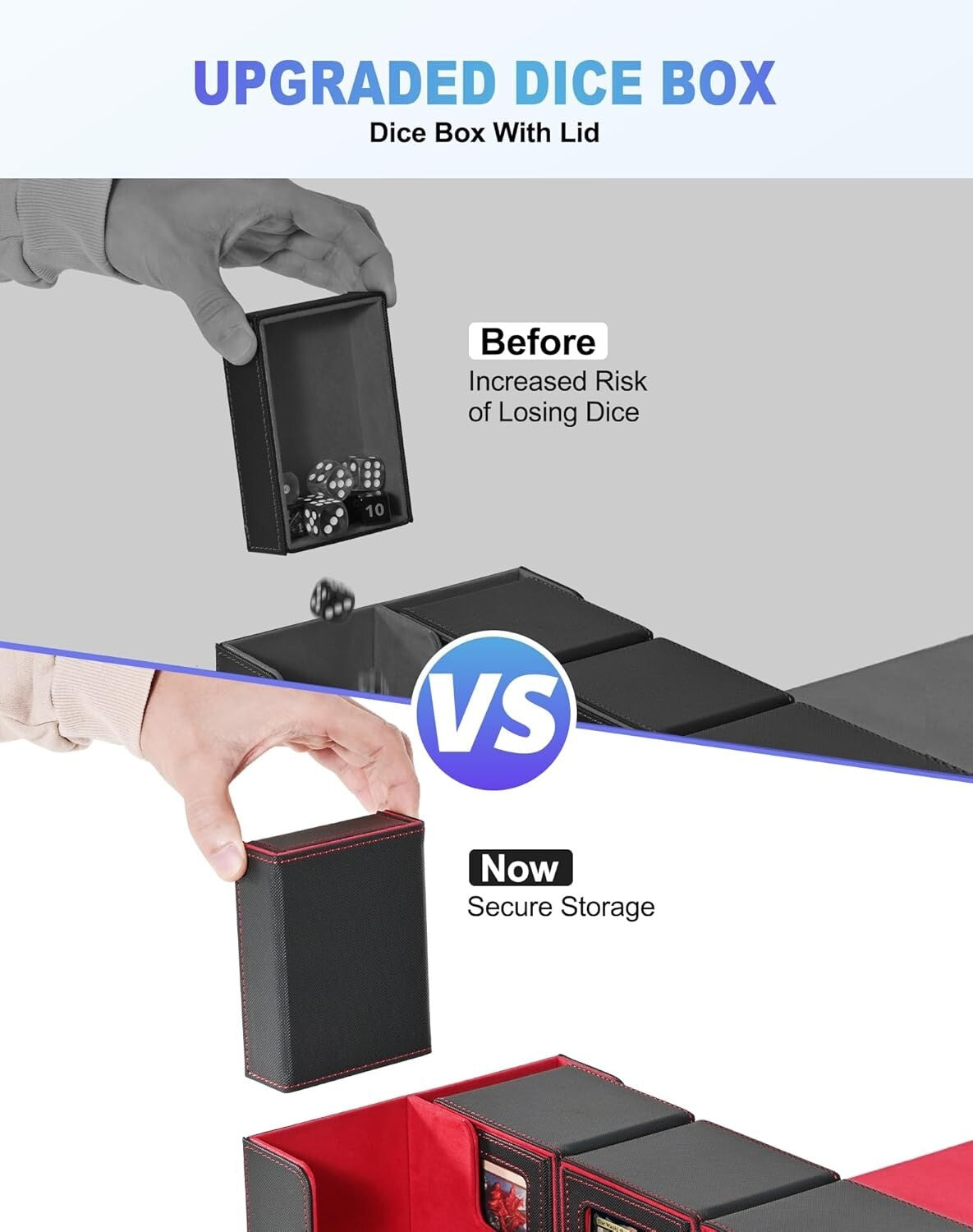 Portable 5 in 1 Card Deck Case with Magnetic Closure - For All Trading Cards