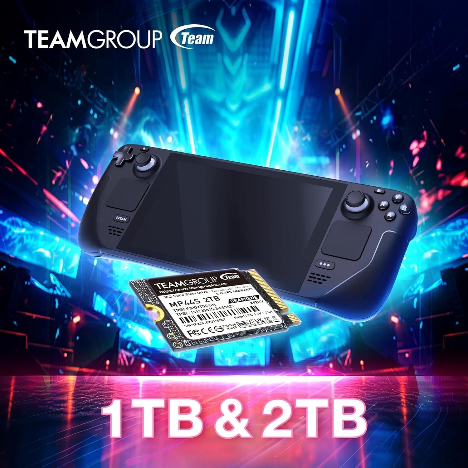 2TB M.2 NVMe SSD with Graphene Heat Dissipation - Ideal for Steam Deck & Laptops