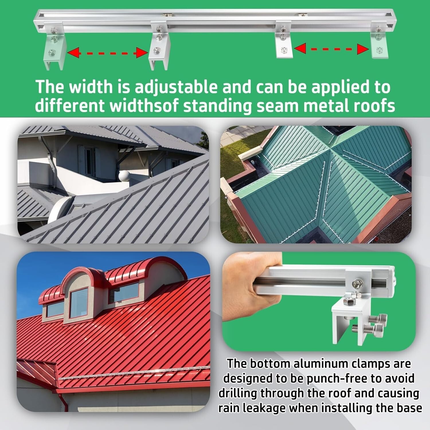Adjustable Starlink Roof Mount Kit for Seam Metal Roofs - No Drilling Required
