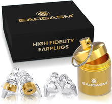 Load image into Gallery viewer, Noise-Cancelling Earplugs with Gold Filters - Perfect for Concerts &amp; Raves