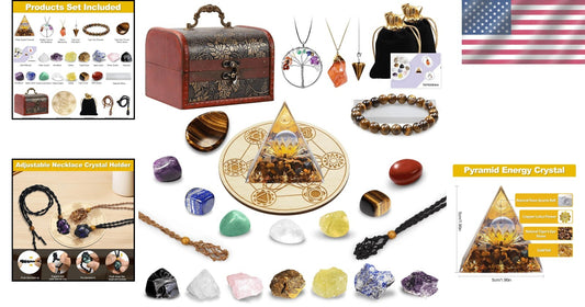 Elegant Stone Collection: 28 Pcs Chakra Crystals with Accessories for Healing