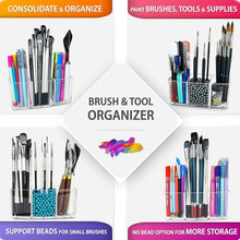 Load image into Gallery viewer, Portable Paint Organizer &amp; Brush Holder - Durable, Clear Acrylic with Style