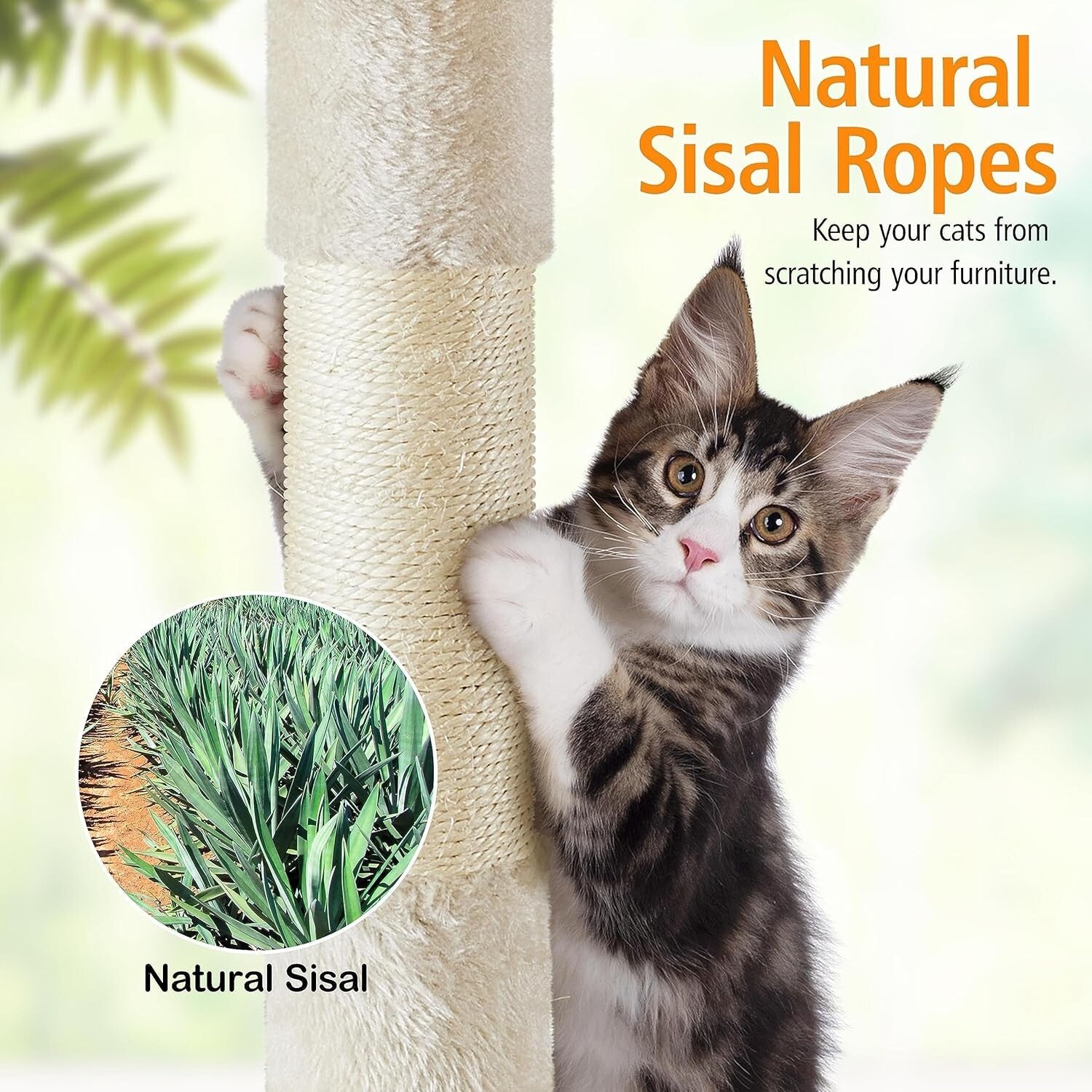 Spacious Cat Tree Tower with Cozy Condos & Platforms for All Cat Breeds - Beige