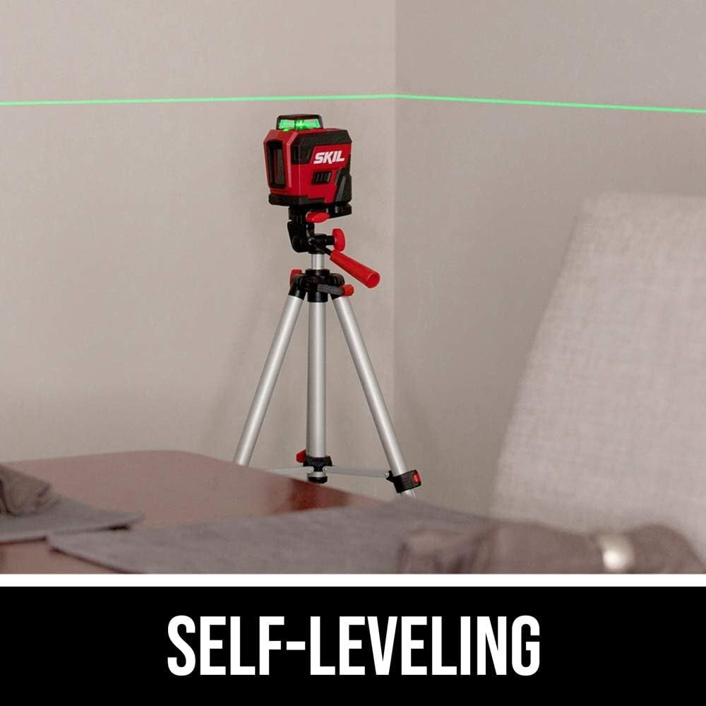 Self-Leveling Green 360° Laser Level w/Tripod - For Easy Alignment & Precision