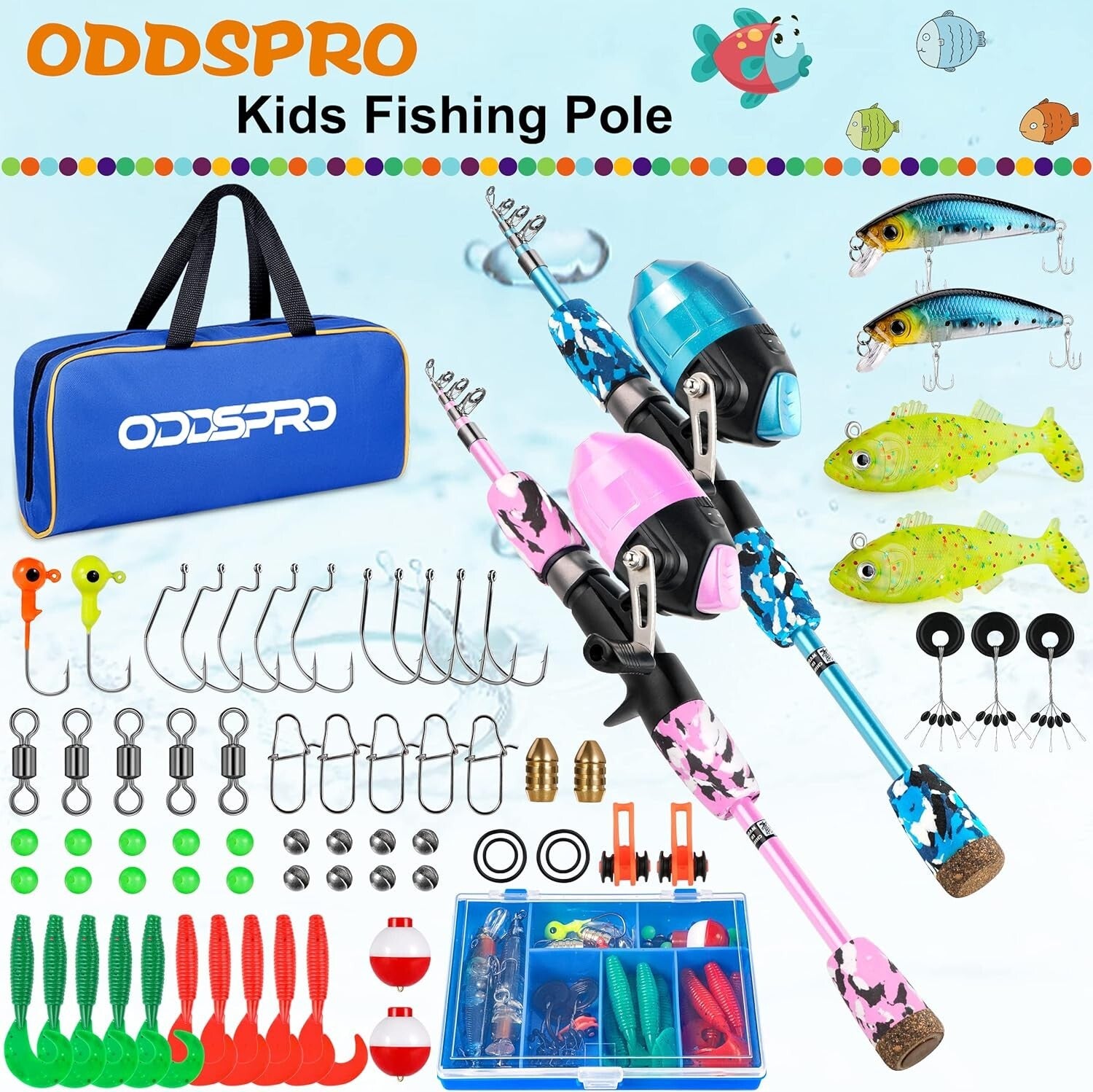 Beginner-Friendly Kids Fishing Kit - Pink Telescopic Rod & Size Options 1.2-1.8M