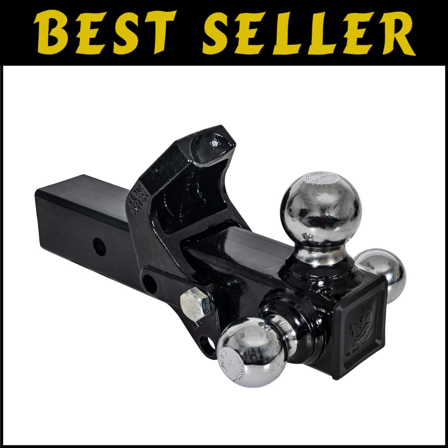 Chrome-Plated Tri-Ball Hitch for 2-1/2 Inch Receivers with Heavy-Duty Design