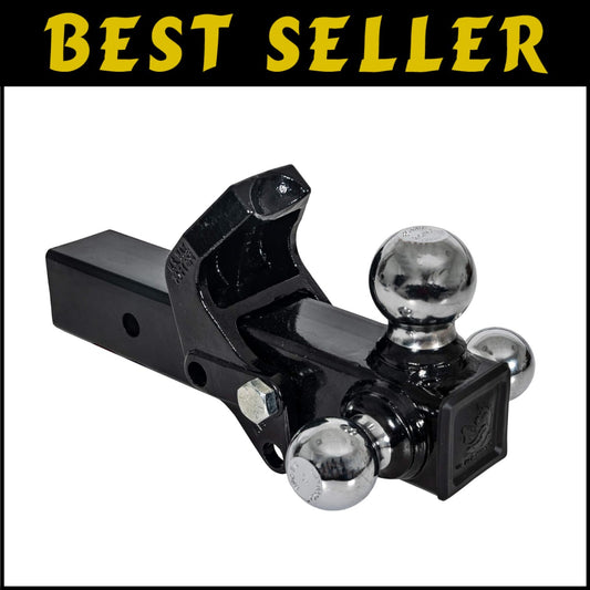 Chrome-Plated Tri-Ball Hitch for 2-1/2 Inch Receivers with Heavy-Duty Design