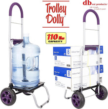 Load image into Gallery viewer, Lightweight Purple Foldable Shopping Cart with Oversized Wheels for Groceries