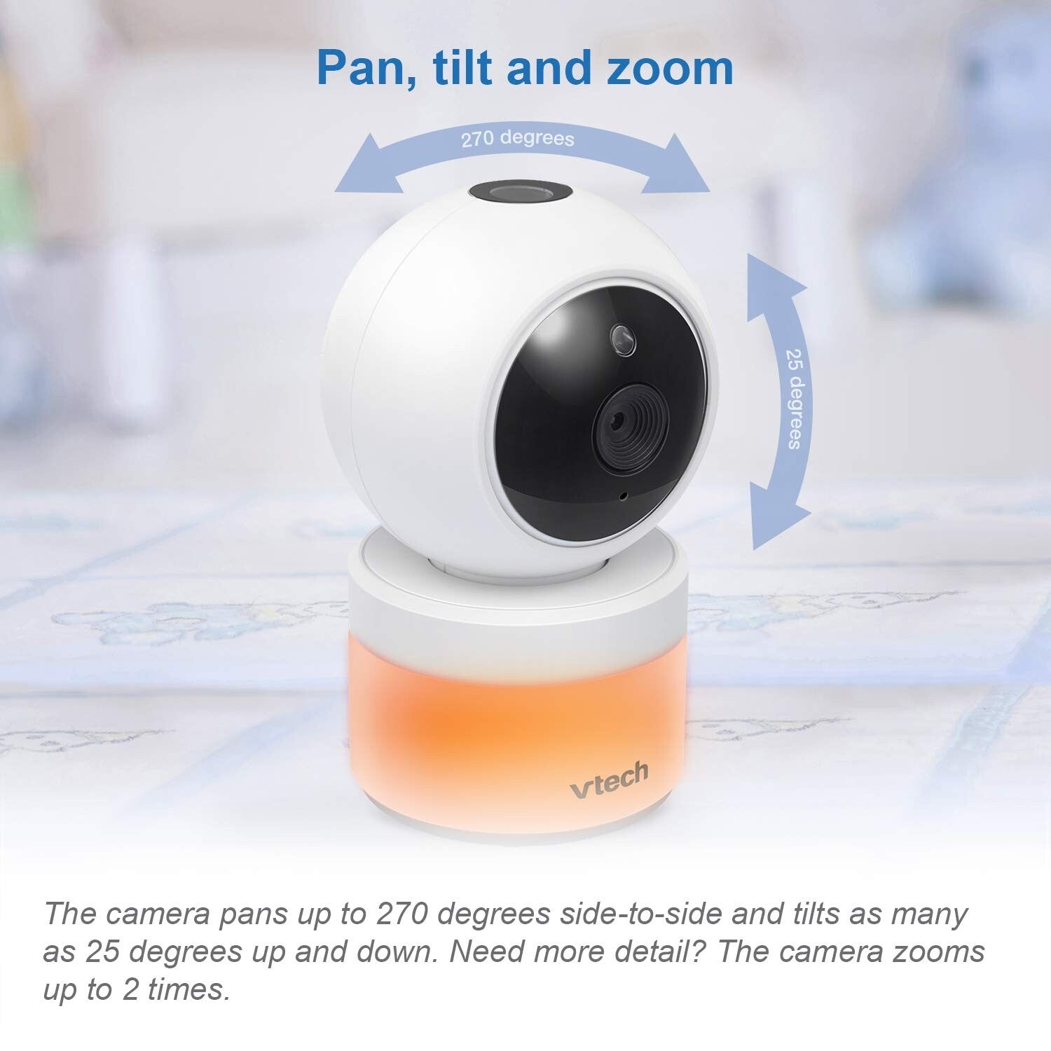 Secure 5-Inch Baby Monitor with Dual Cameras, Glow Night Light & Soothing Sounds