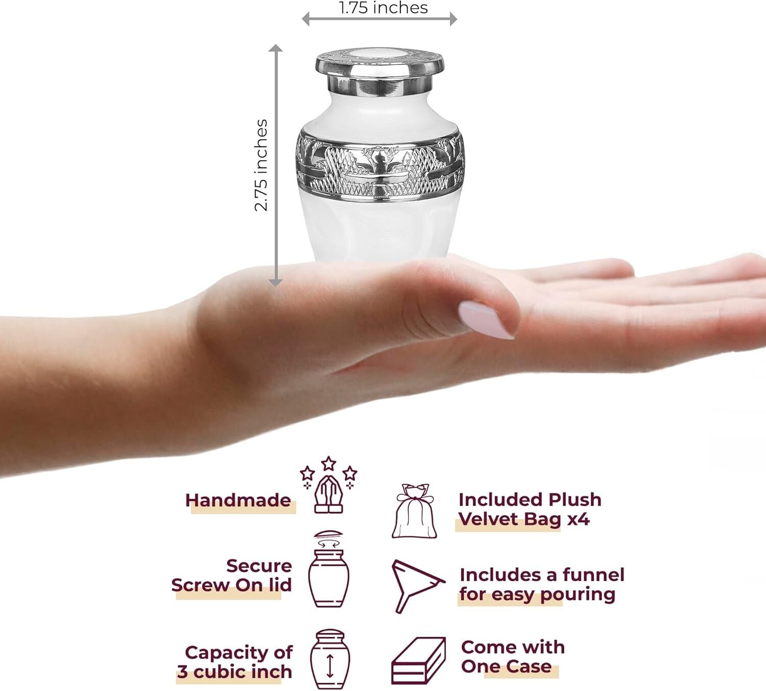 Brass Keepsake Urns with Silver Lining - Perfect for Honoring Your Loved Ones