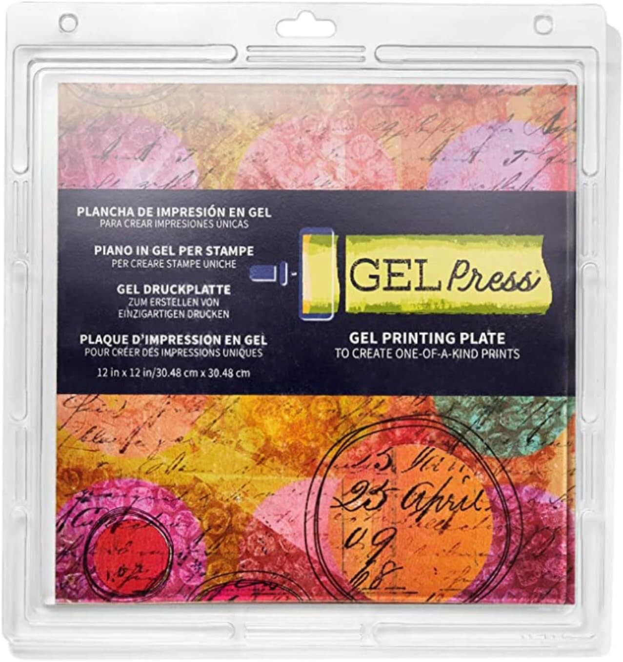 Durable 12-Inch Gel Monoprinting Plate - Perfect for Scraping, Journals & Crafts