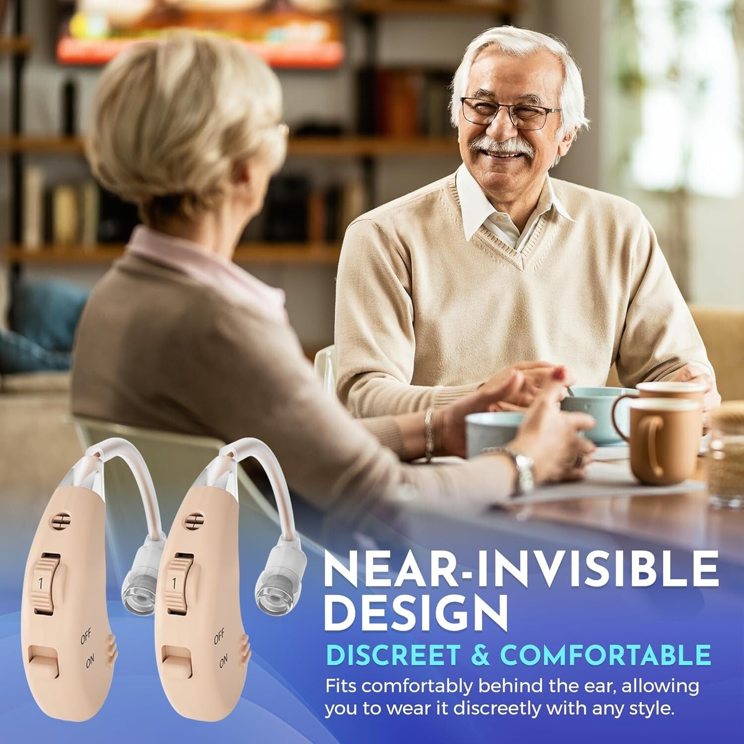 Ultra Clear Hearing Amplifiers with One Touch Control - Invisible & Lightweight